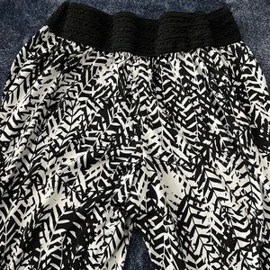 It is white and black pants